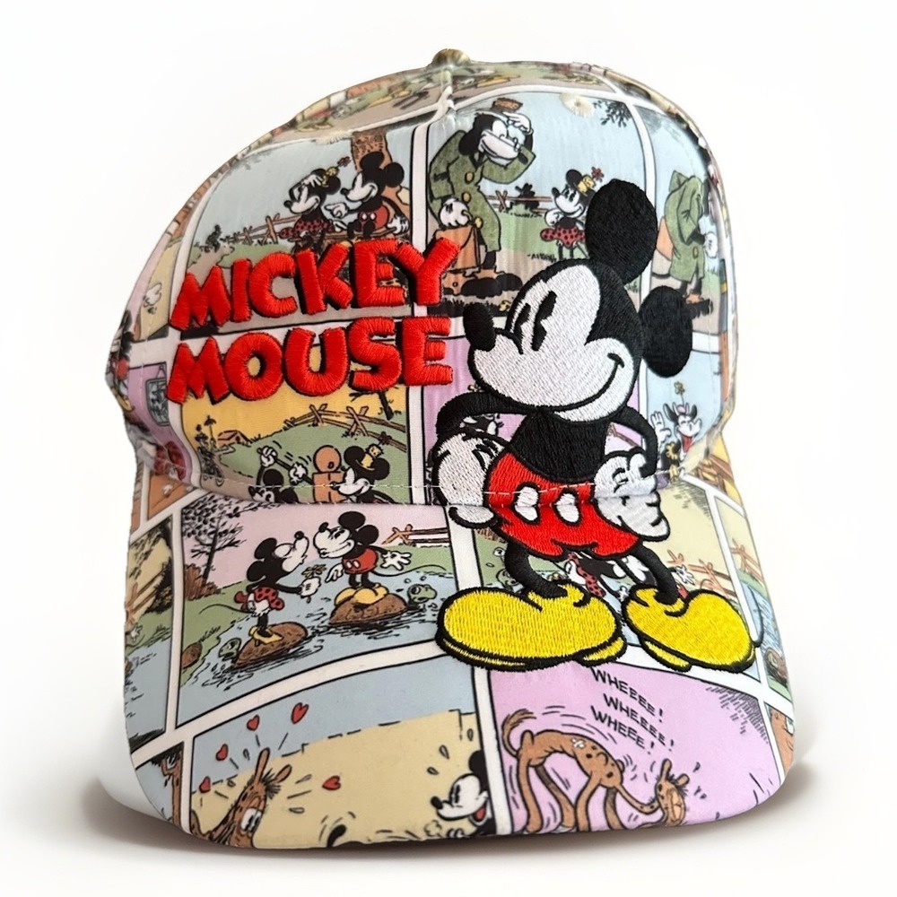 Disney Mickey Mouse Comic Panel Hat Cap All Over Print Adjustable Adult